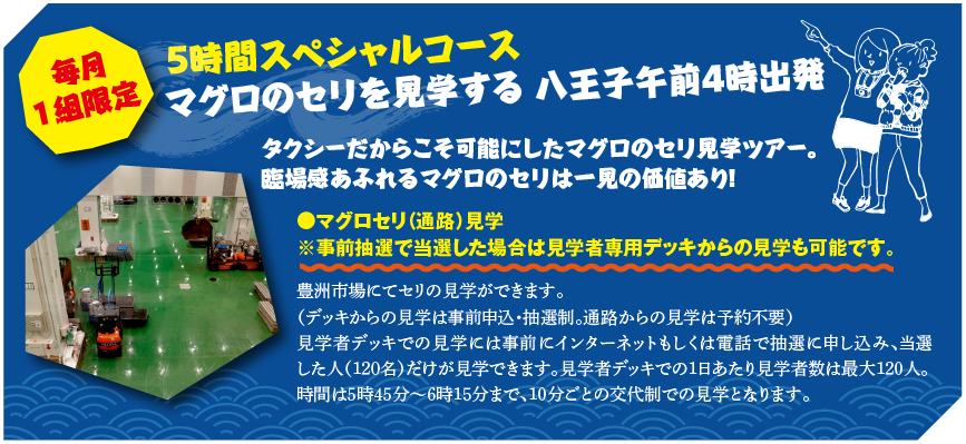 マグロのセリを見学する 八王子4時出発