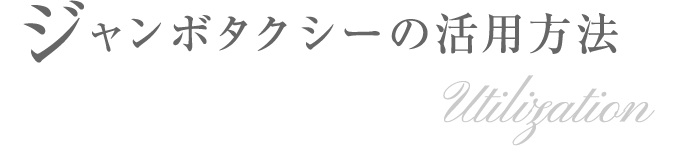 ジャンボタクシーの活用法 Utilization